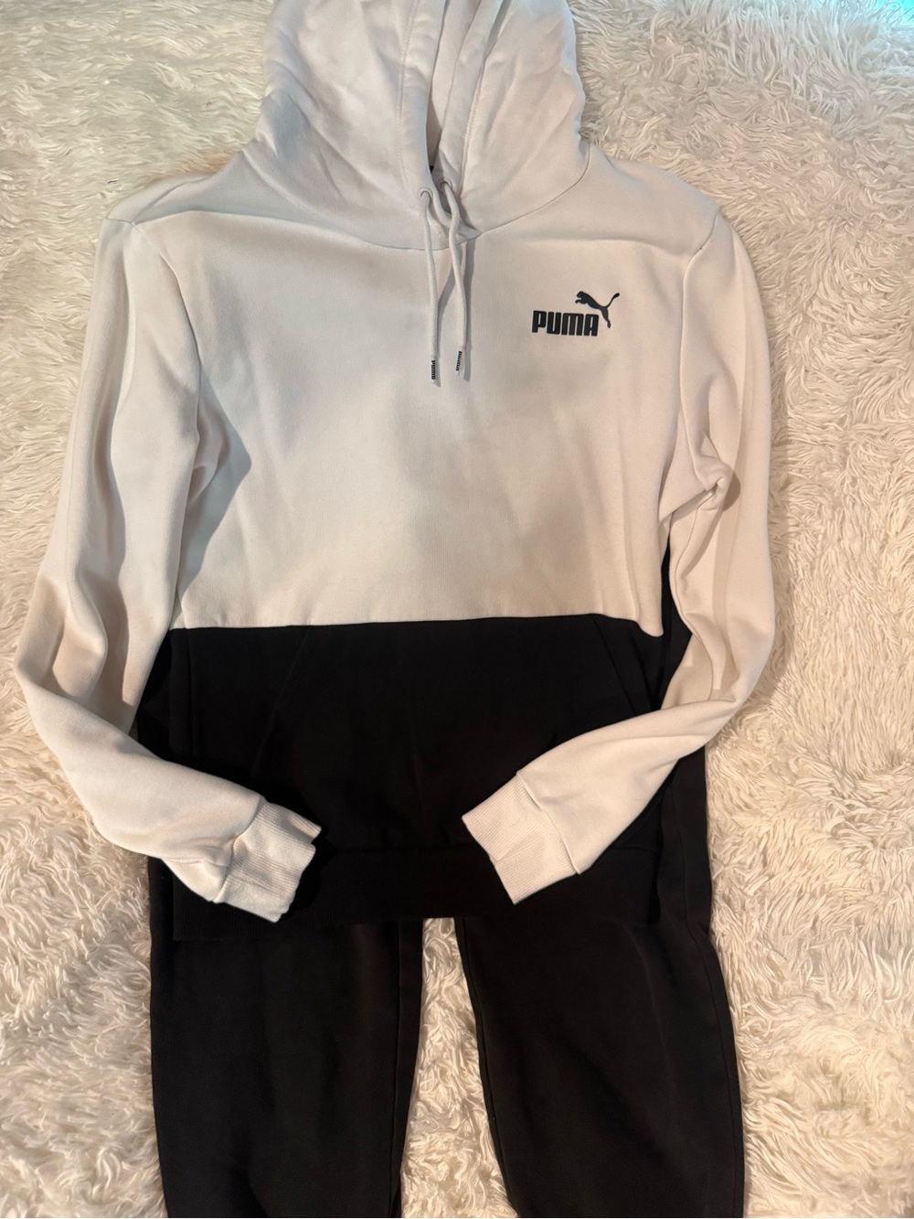 Puma SET | Two-Tone White & Black Hoodie & Joggers